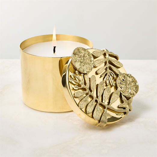 Oak + Grapefruit Scented Candle 14oz with Unlacquered Brass Lid