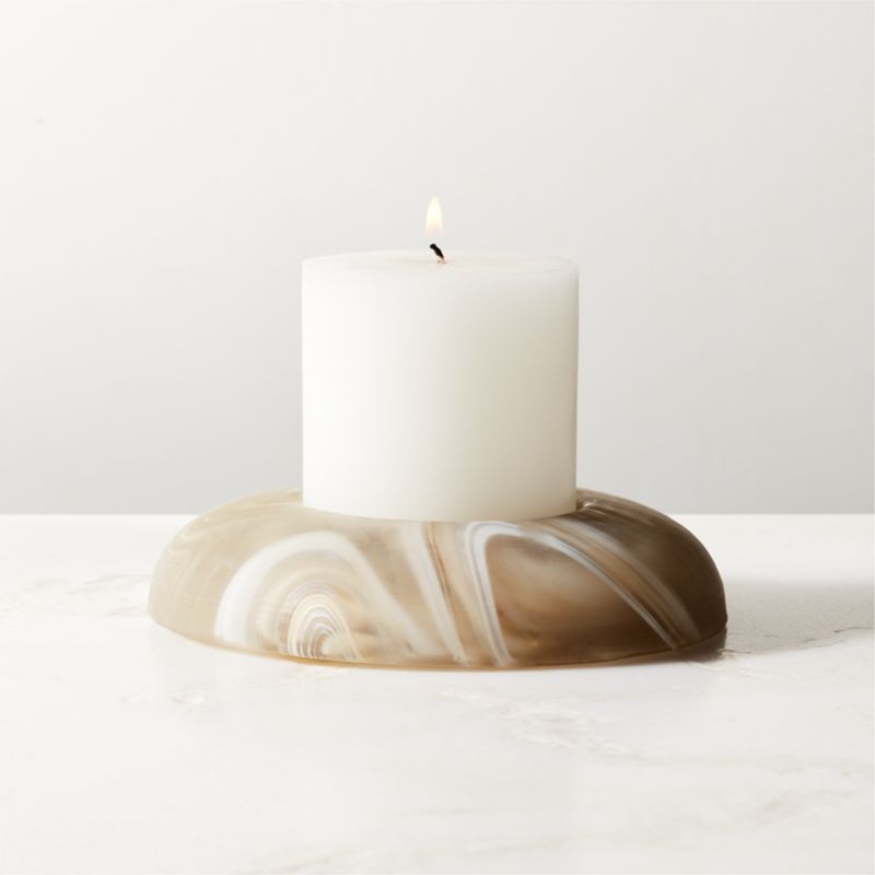View Olino Swirl Glass Candle Holder Low details