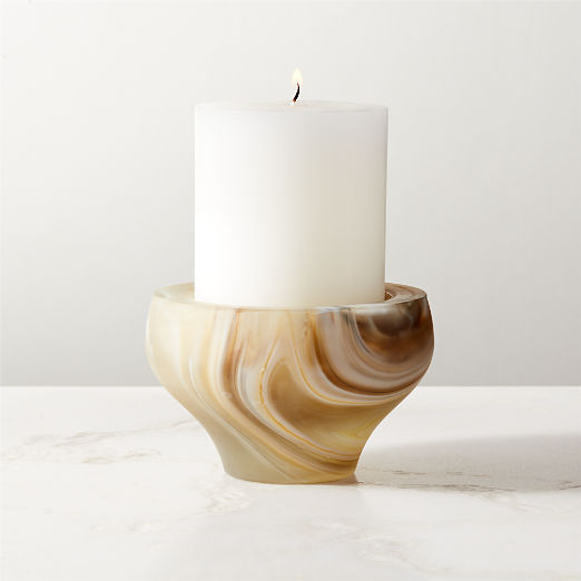 Olino Swirl Glass Candle Holder Tall