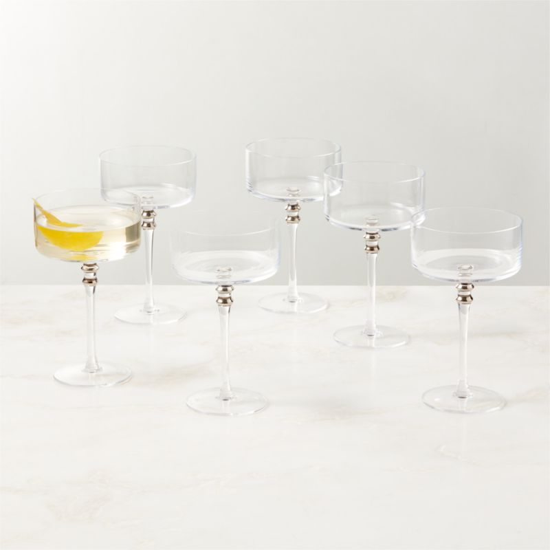 Olivia Clear Coupe Glasses Set of 6 - image 0 of 3