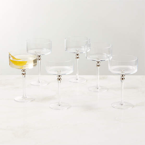 Olivia Clear Coupe Glasses Set of 6