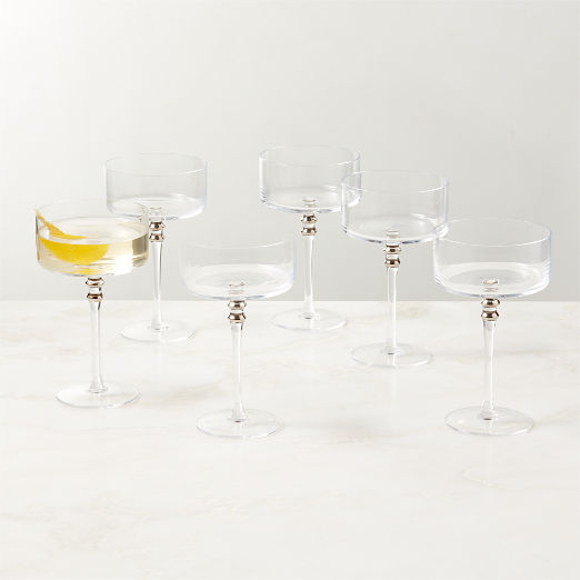 Olivia Clear Coupe Glasses Set of 6