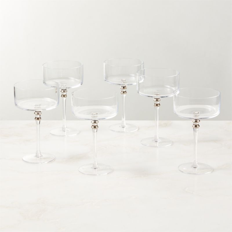 Olivia Clear Coupe Glasses Set of 6 - image 1 of 3