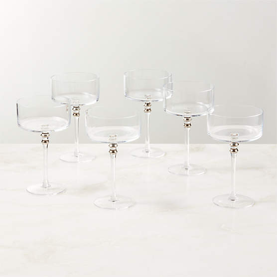 Olivia Clear White Wine Glasses Set Of 6 Cb2