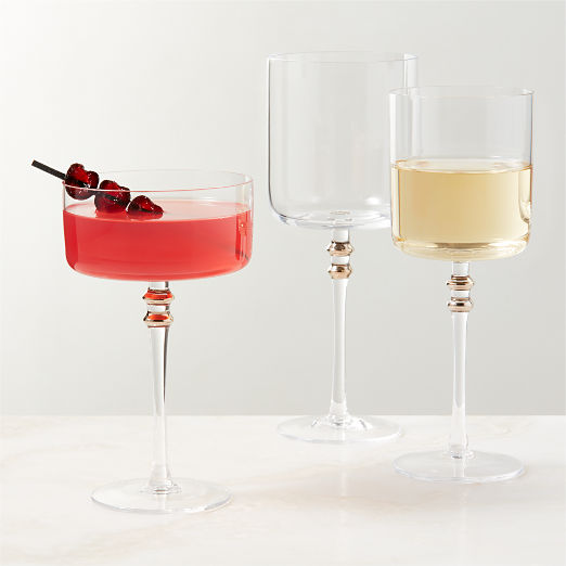 Olivia Clear Coupe Glasses Set of 6