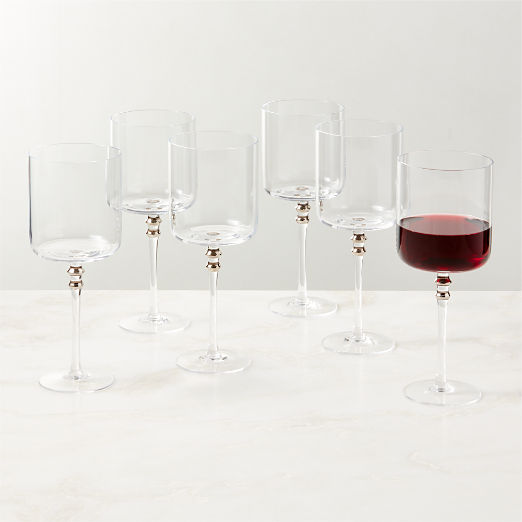 Olivia Clear Red Wine Glasses Set of 6