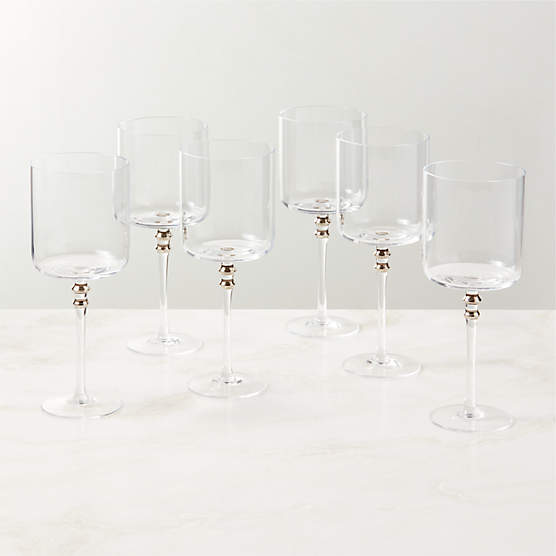 Olivia Clear White Wine Glasses Set of 6 CB2