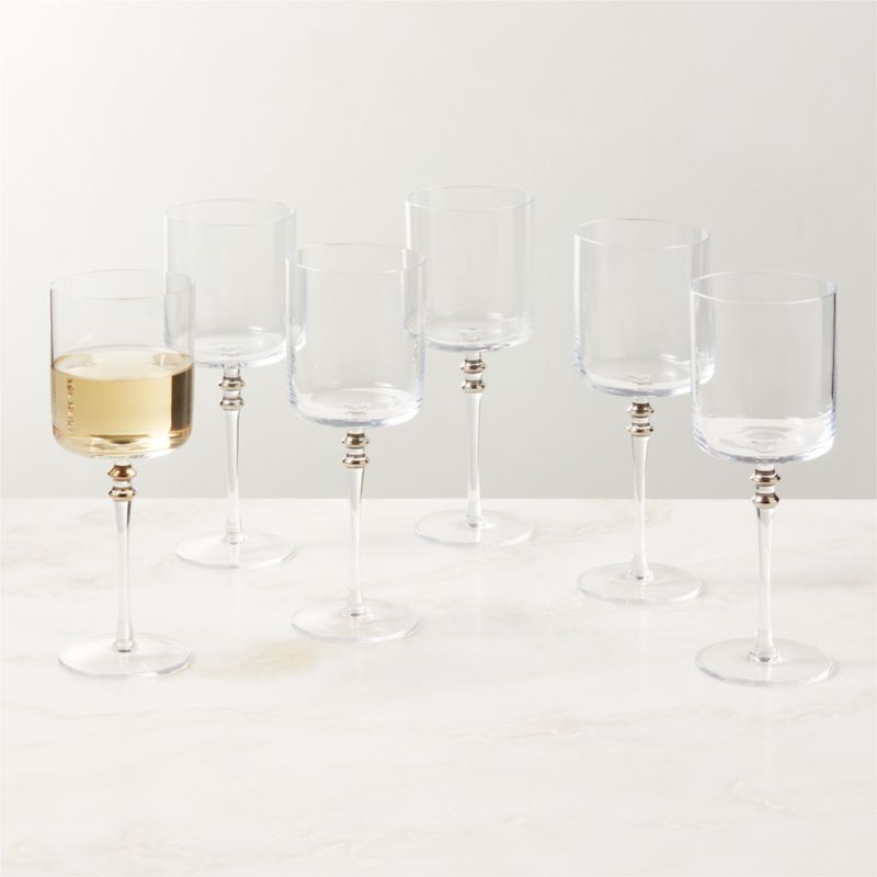 View Olivia Clear White Wine Glasses Set of 6 details