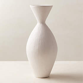 Domitia Modern Textured Ivory White Vase Tall + Reviews