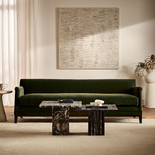 Olson 78" Olive Green Velvet Sofa