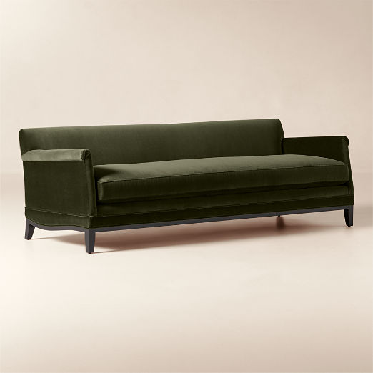 Olson 78" Olive Green Velvet Sofa