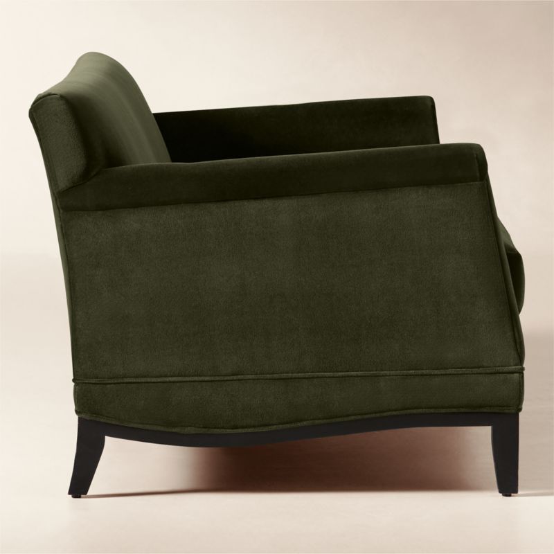 Olson 78" Olive Green Velvet Sofa - image 2 of 7