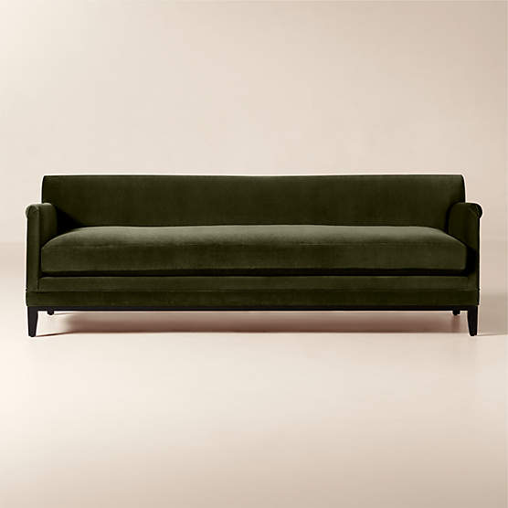 Olson 78" Olive Green Velvet Sofa