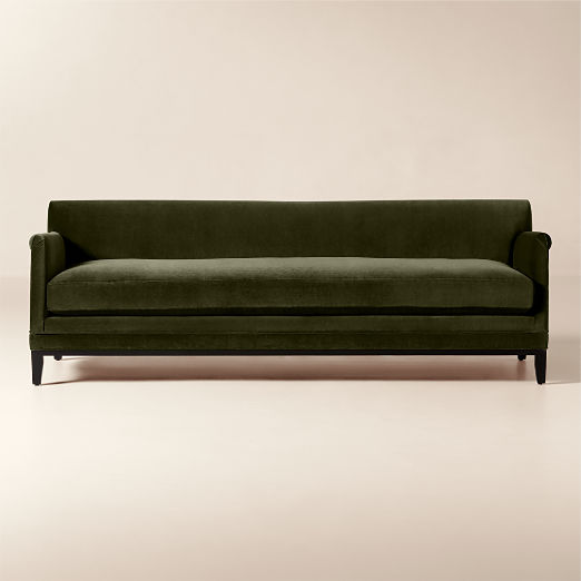 Olson 78" Olive Green Velvet Sofa