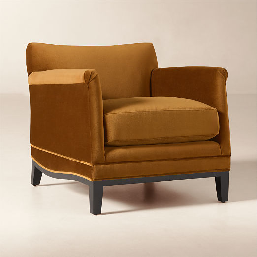 Olson Cognac Brown Velvet Accent Chair Set of 2