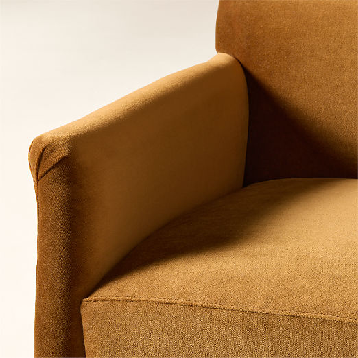 Olson Cognac Brown Velvet Accent Chair