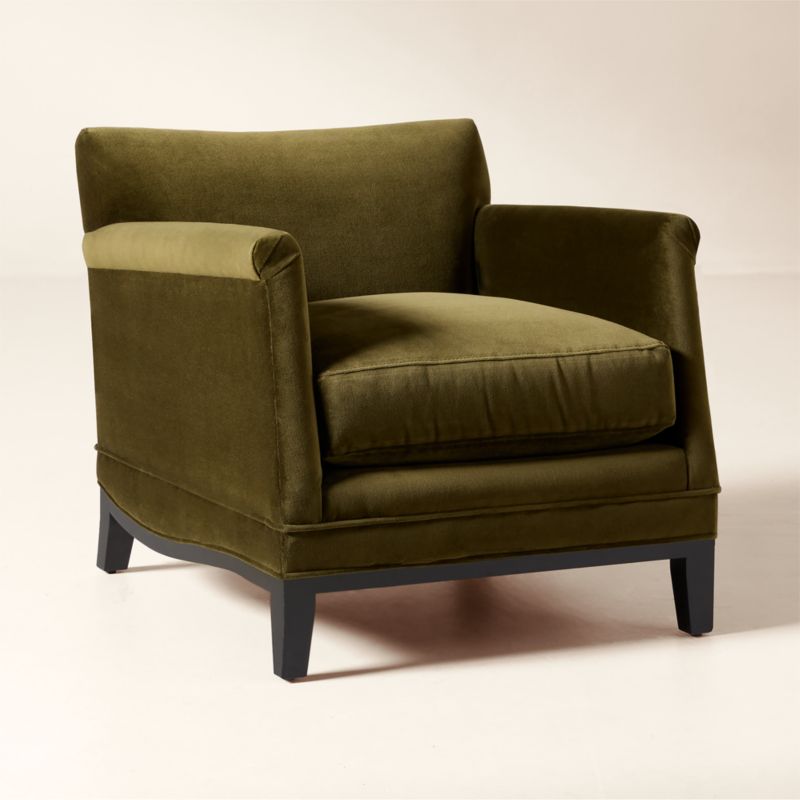 Olson Olive Green Velvet Accent Chair - image 5 of 10