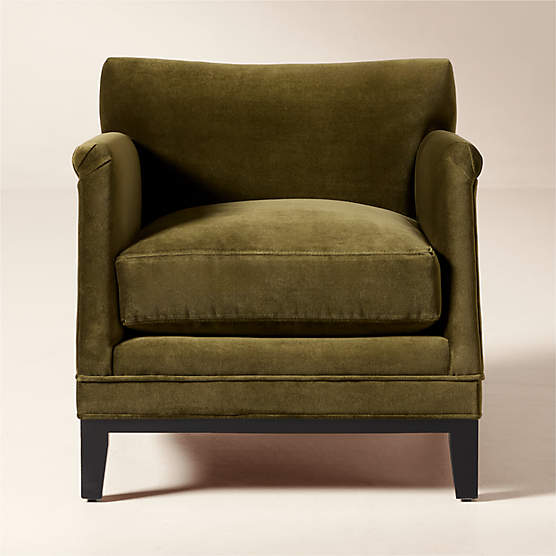 Olson Olive Green Velvet Accent Chair