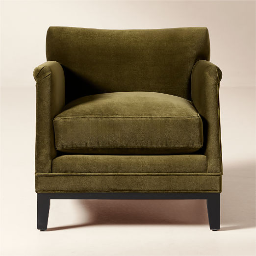 Olson Olive Green Velvet Accent Chair Set of 2