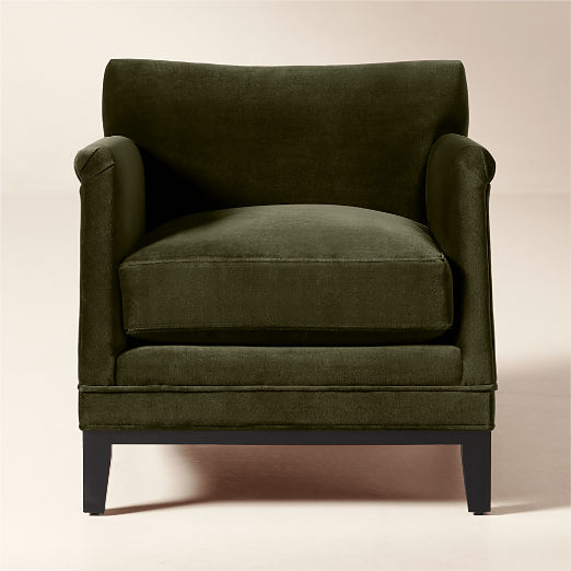 Olson Olive Green Velvet Accent Chair