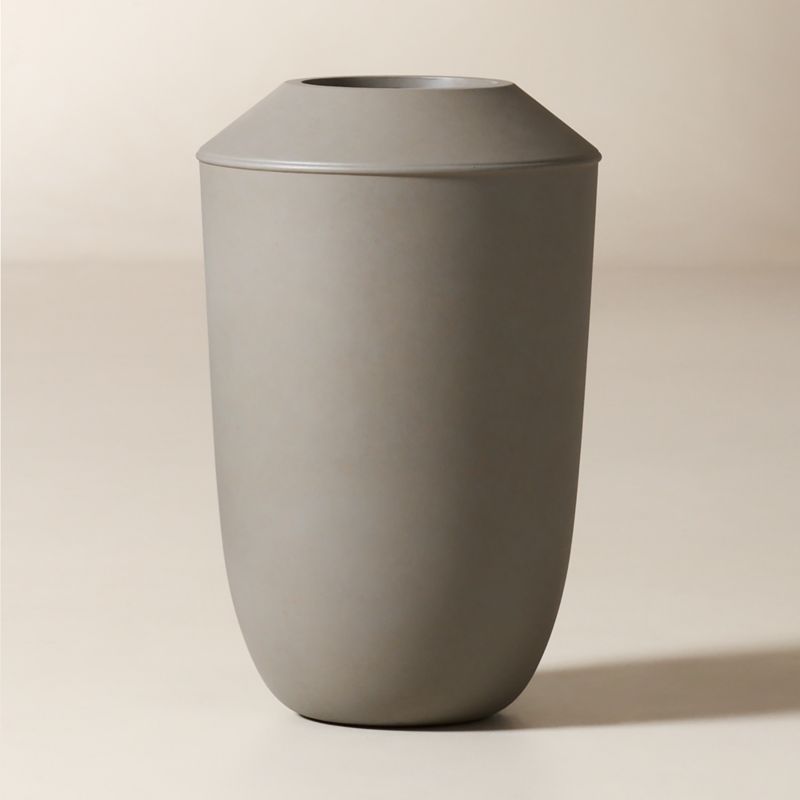 Olympia Dark Grey Cement Indoor/Outdoor Large Planter 29" - image 1 of 4