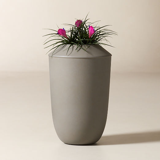 Olympia Dark Grey Cement Indoor/Outdoor Large Planter 29"H