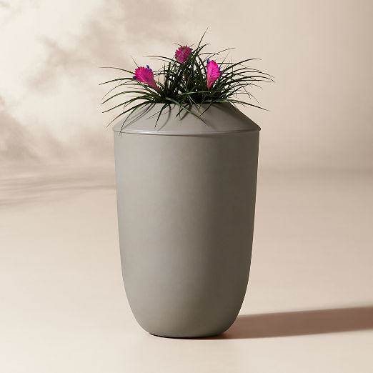 Olympia Dark Grey Cement Indoor/Outdoor Large Planter 29"H