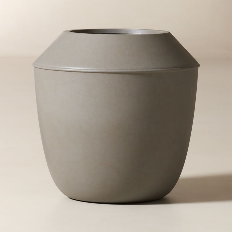 Olympia Dark Grey Cement Indoor/Outdoor Large Planter 20" - image 1 of 4
