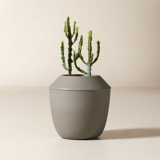 Olympia Dark Grey Cement Indoor/Outdoor Large Planter 20"
