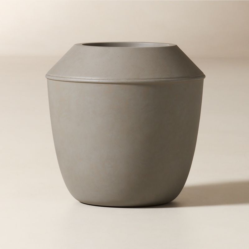 Olympia Dark Grey Cement Indoor/Outdoor Medium Planter 16" - image 1 of 4