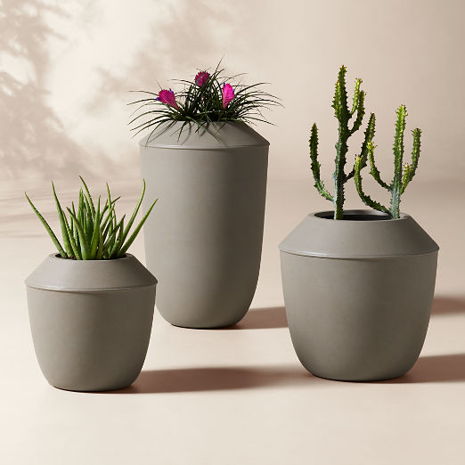 Olympia Dark Grey Cement Indoor/Outdoor Planters