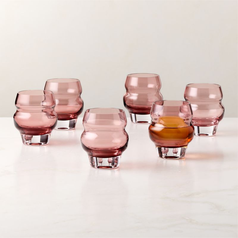 View Omari Burgundy Double Old-Fashioned Glass Set of 6 details