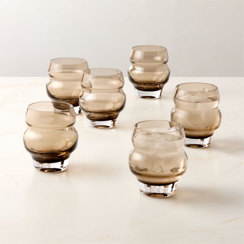 Omari Smoked Double Old-Fashioned Glasses Set of 6 - image 0 of 3