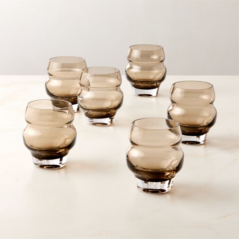 Omari Smoked Double Old-Fashioned Glasses Set of 6 - image 1 of 3