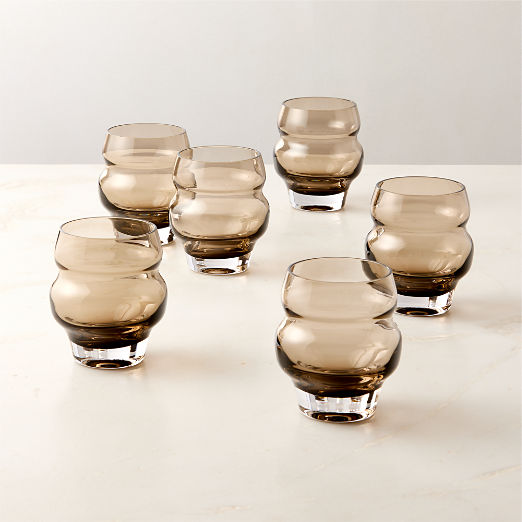 Omari Smoked Double Old-Fashioned Glasses Set of 6