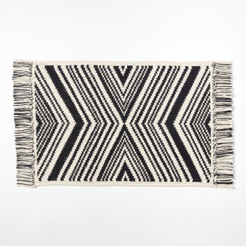 Onca Black and White Bath Mat 24x36 by Kravitz Design + Reviews