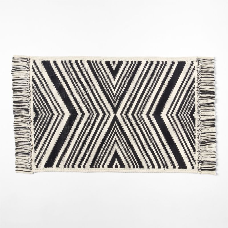 View Onca Black and White Bath Mat 24"x36" by Kravitz Design details