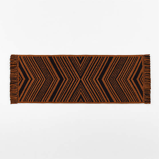 Aiden Modern White and Black Cotton Bath Runner 24" x 60" + Reviews CB2