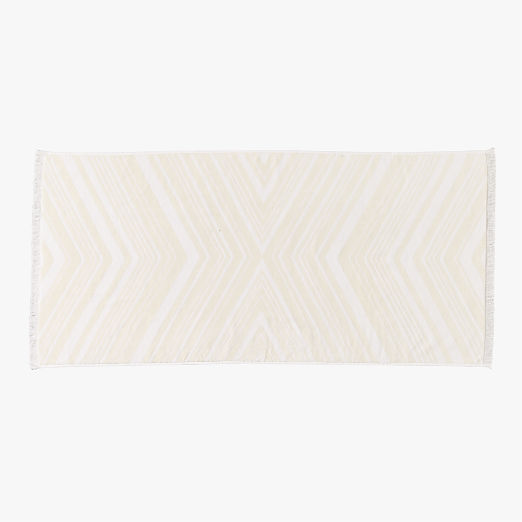 Onca Organic Cotton Ivory and White Bath Towel by Kravitz Design