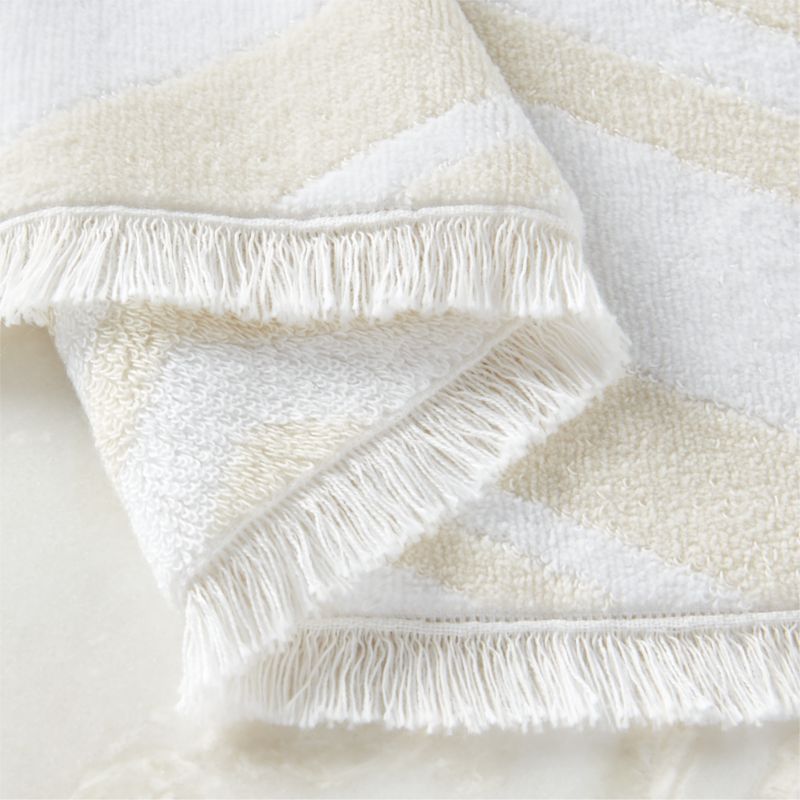 Onca Organic Cotton Ivory and White Bath Towel by Kravitz Design - image 3 of 4