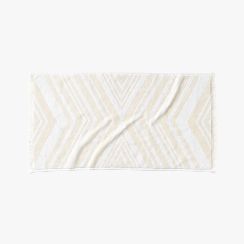 Onca Organic Cotton Ivory and White Hand Towel by Kravitz Design - image 2 of 4