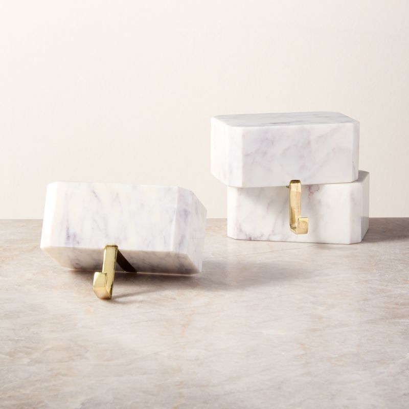 Ondola Rectangular White Marble Christmas Stocking Holder - image 3 of 7