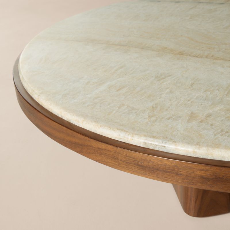 Rio 50" Onyx and Walnut Round Coffee Table - image 3 of 6