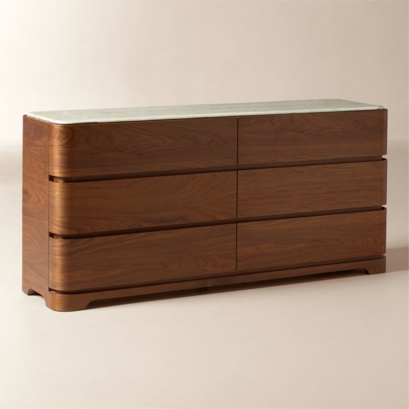 Rio 72" Onyx and Walnut 6-Drawer Dresser - image 2 of 8