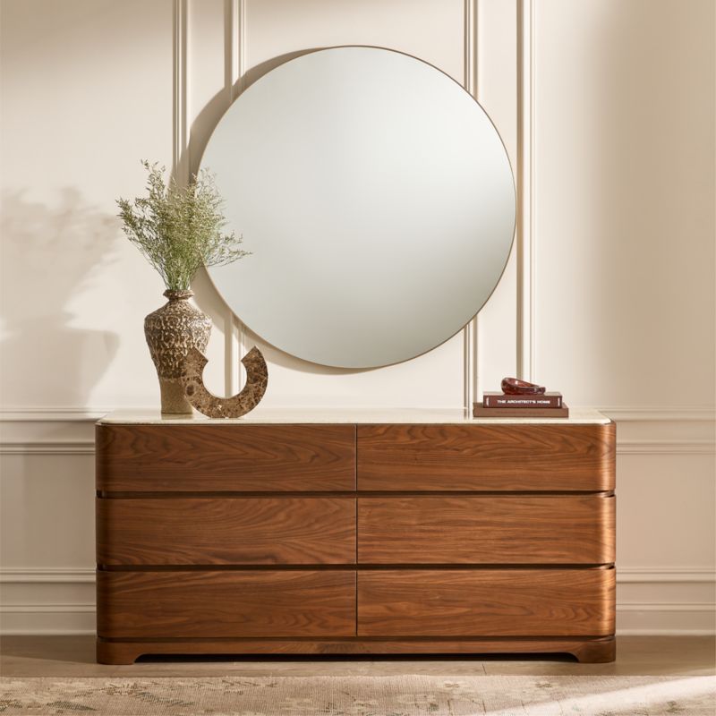 Rio 72" Onyx and Walnut 6-Drawer Dresser - image 1 of 8