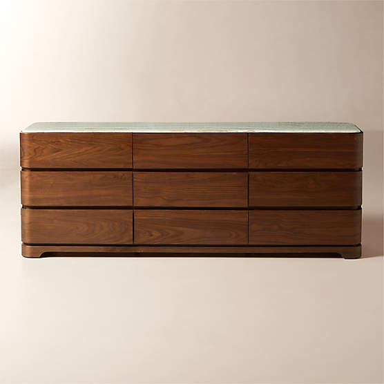 Rio 90" Onyx and Walnut 9-Drawer Dresser