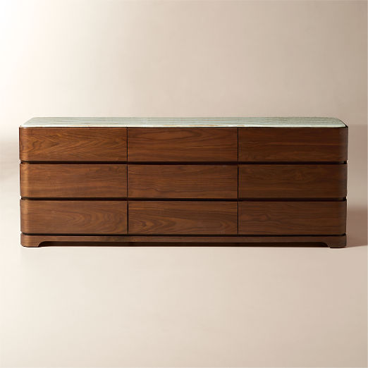 Rio 90" Onyx and Walnut 9-Drawer Dresser