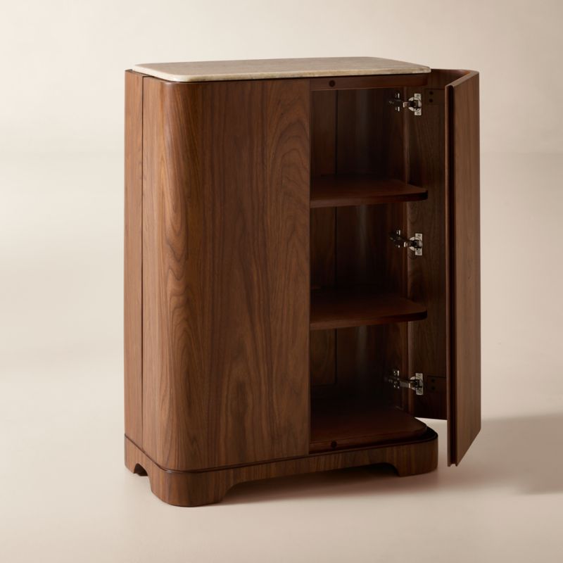 Rio 29" Onyx and Walnut Entryway Cabinet - image 2 of 7