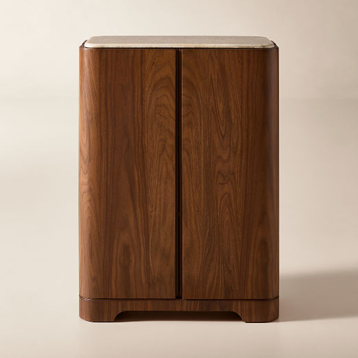 Rio 29" Onyx and Walnut Entryway Cabinet