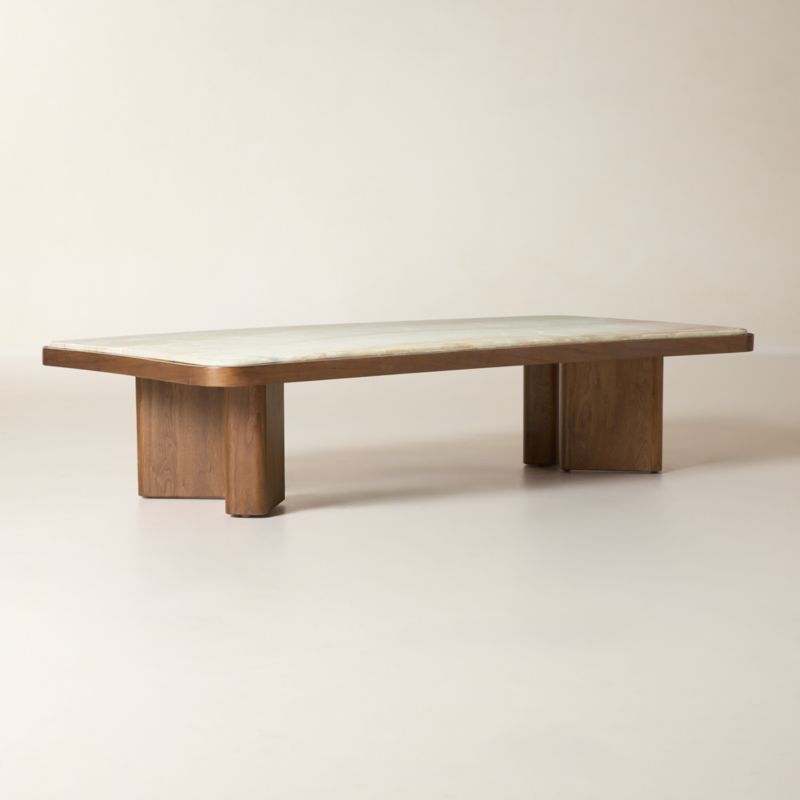 Rio 68" Onyx and Walnut Rectangular Coffee Table - image 2 of 6